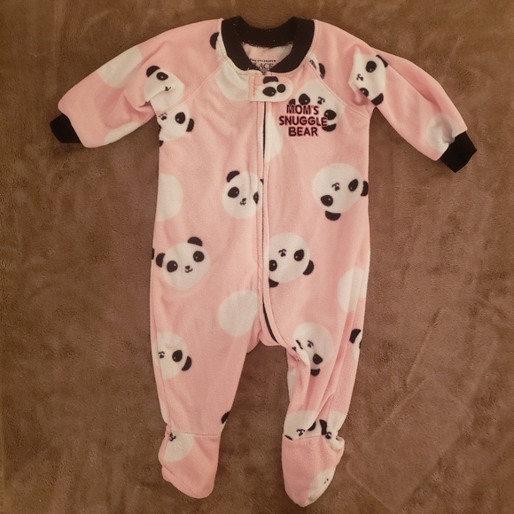 The Children's Place Other - Baby Girl Fleece Pink Panda Zipper Onesie